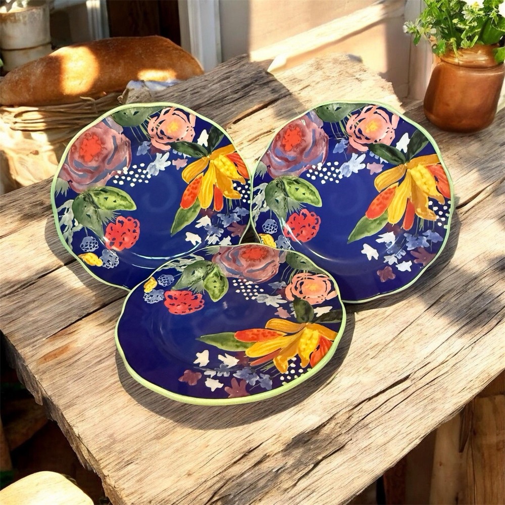 The Pioneer Woman Celia Cobalt Blue Floral Dinner Plates Replacement Set Of 3
